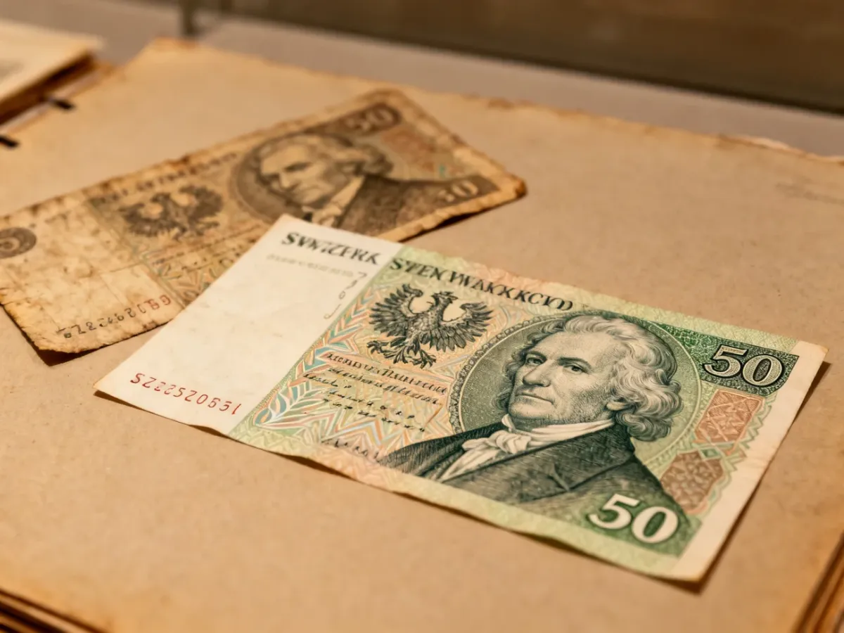Banknot 50 zł z czasów PRL z wizerunkiem Karola Świerczewskiego
